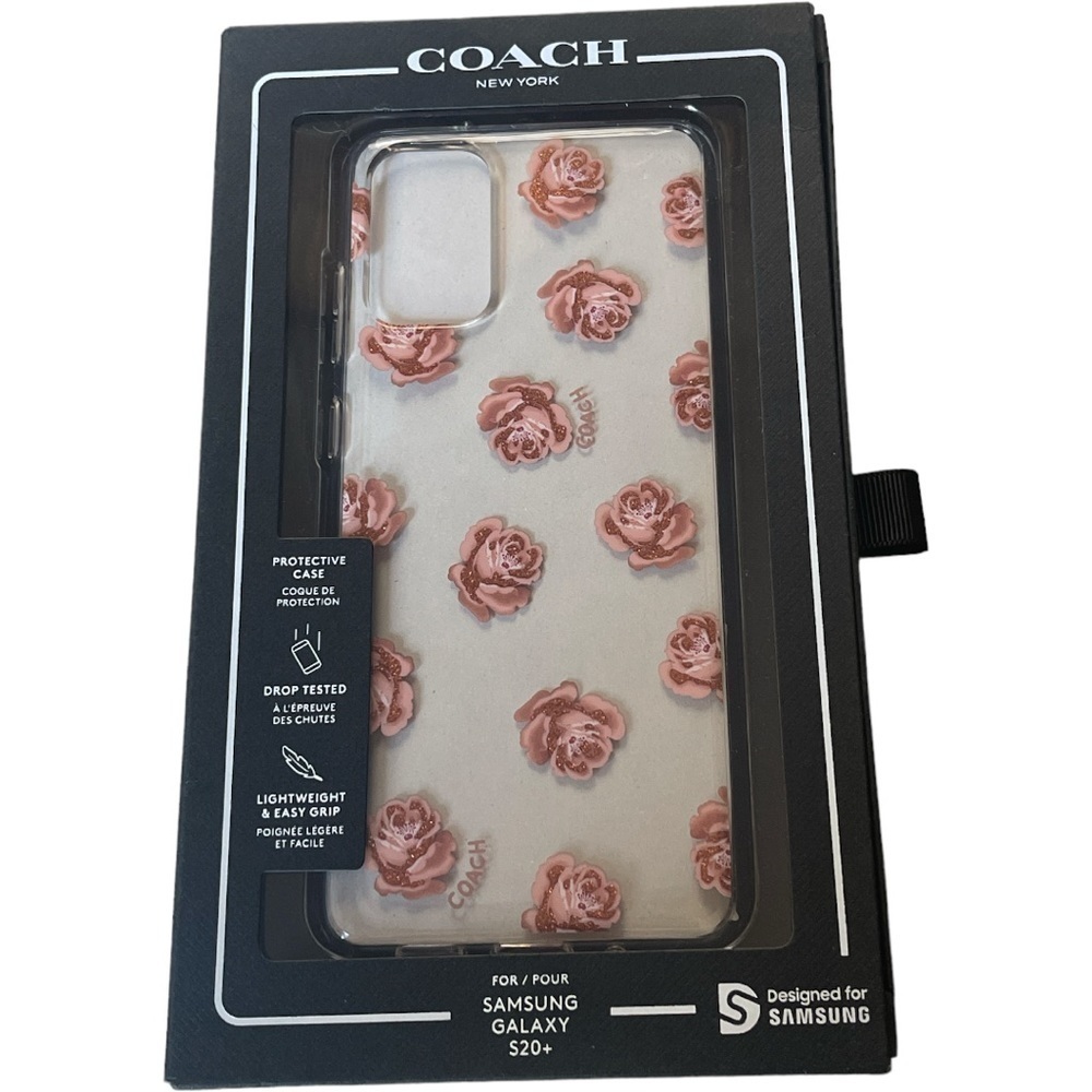 COACH Floral Clear Protective Case for Samsung Galaxy S20+ - Pink Roses